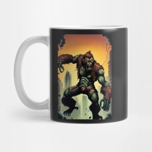 Giant Angry Green Monkey attacking a city Mug